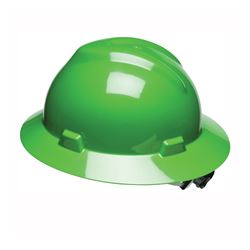 MSA SWX00426 Hard Hat, 4-Point Textile Suspension, HDPE Shell, Green, Class: E 