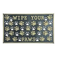 Simple Spaces 08ABSHE-55 Door Mat, 30 in L, 18 in W, Paw Imprint Pattern, Polyester Surface 