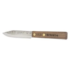 OLD HICKORY 753-31/4 Paring Knife, Carbon Steel Blade, Hardwood Handle, Brown Handle, Flat Bevel Blade
