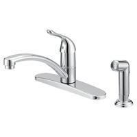 Boston Harbor 67534-1001 Kitchen Faucet, 1.8 gpm, 1-Faucet Handle, 4-Faucet Hole, Metal/Plastic, Chrome Plated 