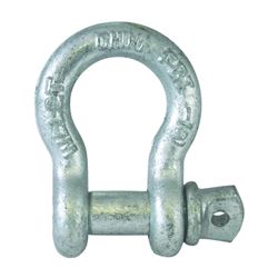 Fehr 5/16 Anchor Shackle, 5/16 in Trade, 0.5 ton Working Load, Commercial Grade, Steel, Galvanized 