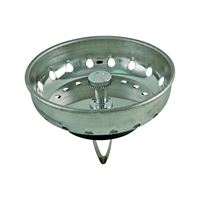 Plumb Pak PP820-50 Basket Strainer with Spring Style Post, 3.15 in Dia, Stainless Steel, For: Sink 
