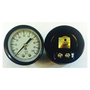 Simmons 1307 Pressure Gauge, 1/8 in Connection, MPT, 2 in Dial, Steel Gauge Case, 0 to 100 lb, Center Back Connection