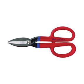 Crescent Wiss A11N Tinner Snip, 9-3/4 in OAL, Curved, Straight Cut, Steel Blade, Cushion-Grip Handle, Red Handle