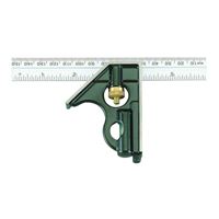 Johnson 406EM Combination Square, 6 in L Blade, SAE/Metric Graduation, Stainless Steel Blade 