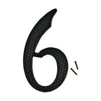 HY-KO DC-5/6 House Number, Character: 6, 4-3/4 in H Character, 2-3/4 in W Character, Black Character, Aluminum 10 Pack 