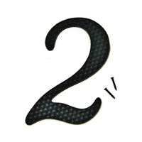 HY-KO DC-5/2 House Number, Character: 2, 4-3/4 in H Character, 2-3/4 in W Character, Black Character, Aluminum 10 Pack 
