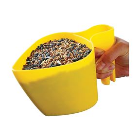 Perky-Pet Scoop N' Fill 300-12 Bird Seed Scoop, Plastic, Bright Yellow, For: Bird Feeder