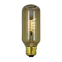 Feit Electric BP40T14/RP Incandescent Bulb, 40 W, T14 Lamp, Medium E26 Lamp Base, 75 Lumens, 2200 K Color Temp 