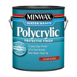 Minwax Polycrylic 15555000 Waterbased Polyurethane, Gloss, Liquid, Crystal Clear, 1 gal, Can, Pack of 2 