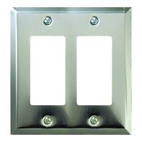 Amerelle 161RR Wallplate, 4-15/16 in L, 4-9/16 in W, 2 -Gang, Steel, Polished Chrome 