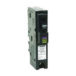 Square D HOM120PDFC Circuit Breaker, Dual Function, Mini, 20 A, 1 -Pole, 120 V, Plug Mounting 