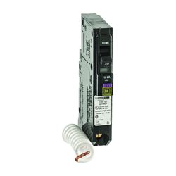 Square D QO120DFC Circuit Breaker, CAFCI, Mini, 20 A, 1 -Pole, 120 V, Plug Mounting 