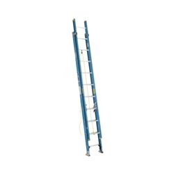 Werner D6020-2 Extension Ladder, 19 ft H Reach, 250 lb, Fiberglass 