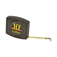 Crescent Lufkin Pee Wee Series W6110 Pocket Tape Measure, 10 ft L Blade, 1/4 in W Blade, Steel Blade, Black Case 
