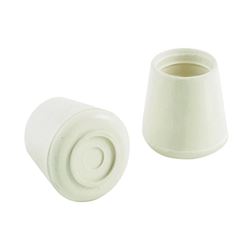 Shepherd Hardware 9122 Furniture Leg Tip, Round, Rubber, Off-White, 1-1/8 in Dia, Pack of 6 