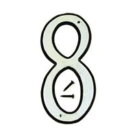 Hy-Ko 30600 Series 30608 House Number, Character: 8, 4 in H Character, Black/White Character, Plastic, Pack of 10 