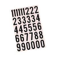 HY-KO MM-7N Packaged Number Set, 1-3/4 in H Character, Black Character, White Background, Vinyl 10 Pack 