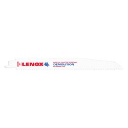 Lenox 20598966R Reciprocating Saw Blade, 1 in W, 9 in L, 6 TPI, Bi-Metal Cutting Edge 