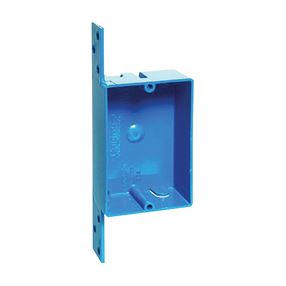 Carlon B108B-UPC Outlet Box, 1 -Gang, PVC, Blue, Bracket Mounting
