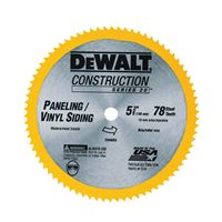 DeWALT DW9053 Circular Saw Blade, 5-3/8 in Dia, 10 mm Arbor, 80-Teeth, Carbide Cutting Edge 