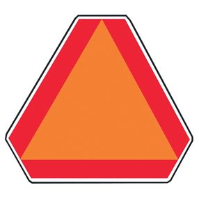 Hy-Ko TA-1 Highway Sign, Rectangular, Orange Legend, Red Background, Aluminum, 16 in W x 14 in H Dimensions