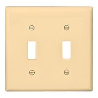 Eaton Wiring Devices 5139V-BOX Wallplate, 4-1/2 in L, 4.56 in W, 2 -Gang, Nylon, Ivory, High-Gloss, Pack of 10 