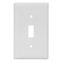 Eaton Wiring Devices 5134W Wallplate, 4-1/2 in L, 2-3/4 in W, 1 -Gang, Nylon, White, High-Gloss, Pack of 10 