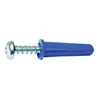 Midwest Fastener 10411 Conical Anchor with Screw, #8-10 Thread, 7/8 in L, Plastic 