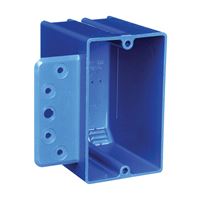 Carlon B118B-UPC Outlet Box with Bracket, Clamp Cable Entry, 4-Knockout, Bracket, Stud Mounting, PVC 