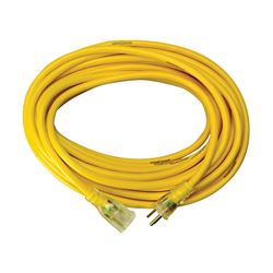 CCI 2805 Extension Cord, 10 AWG Cable, 50 ft L, 15 A, 125 V, Yellow 