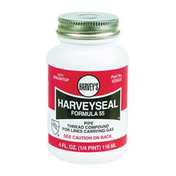 Harvey 025020 Pipe Thread Compound, 4 fl-oz Jar, Liquid, Paste, Yellow 