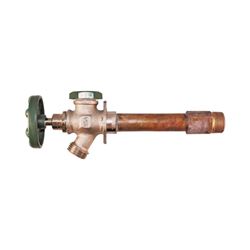 arrowhead QuickTurn 425-10LF Anti-Siphon Frost-Free Wall Hydrant, 1/2, 3/4 x 3/4 in Connection, FIP/MIP x Hose, Satin 