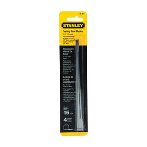 Stanley 15-061 Coping Saw Blade, 6-1/4 in L, 15 TPI, HCS Cutting Edge