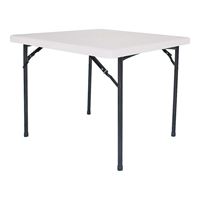 Simple Spaces BT036X001A Folding Table, 36 in OAW, 36 in OAD, 29-1/4 in OAH, Steel Frame, Polyethylene Tabletop 