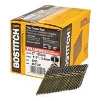 Bostitch S6D-FH Framing Nail, 2 in L, Steel, Full Round Head, Smooth Shank 