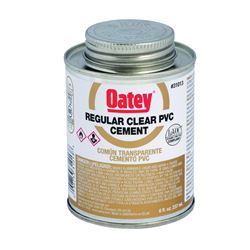 Oatey 31013 Solvent Cement, 8 oz Can, Liquid, Clear 