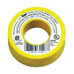 Oatey 31403 Thread Seal Tape, 260 in L, 1/2 in W, PTFE, Yellow 