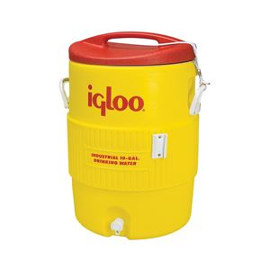 IGLOO 400 Series 00004101 Water Cooler, 10 gal Tank, Polyethylene, Red/Yellow