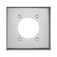 Eaton Wiring Devices 68-BOX Power Outlet Wallplate, 4-1/2 in L, 4-9/16 in W, 2 -Gang, Chrome, Silver, Chrome 