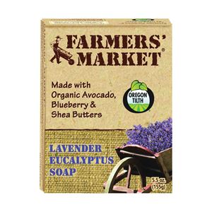 FARMERS' MARKET 946872081-12PK Bar Soap, Eucalyptus, Lavender, 5.5 oz