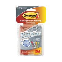 Command 17017CLR-VP Cord Clip, Plastic, Transparent, Pack of 4 