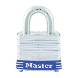 Master Lock 3KA 0464 Padlock, Keyed Alike Key, Open Shackle, 9/32 in Dia Shackle, 3/4 in H Shackle, Steel Shackle 