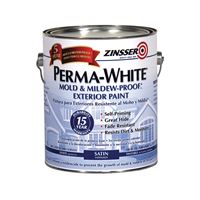 ZINSSER 03101 Exterior House Paint, Satin, White, 1 gal Can, Pack of 4 
