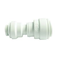 John Guest PP201208WP Reducing Pipe Union Connector, 3/8 x 1/4 in, Plastic/Polypropylene, 60 to 150 psi Pressure 