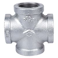 ProSource PPG180-25 Pipe Cross, 1 in, Female, Malleable Iron, 40 Schedule, 300 psi Pressure 