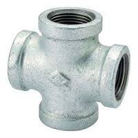 ProSource PPG180-40 Pipe Cross, 1-1/2 in, Female, Malleable Iron, 40 Schedule, 300 psi Pressure 