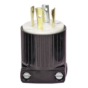 Eaton Wiring Devices L1420P Electrical Plug, 3 -Pole, 20 A, 125/250 V, NEMA: NEMA L14-20, Black/White