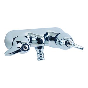 Boston Harbor RS207 Bath Faucet, 2-Faucet Handle, Lever Handle, Brass, Chrome Plated, Wall Mounting, Round Spout