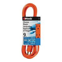 CCI 0872 Extension Cord, 14 AWG Cable, 9 ft L, 15 A, Orange 